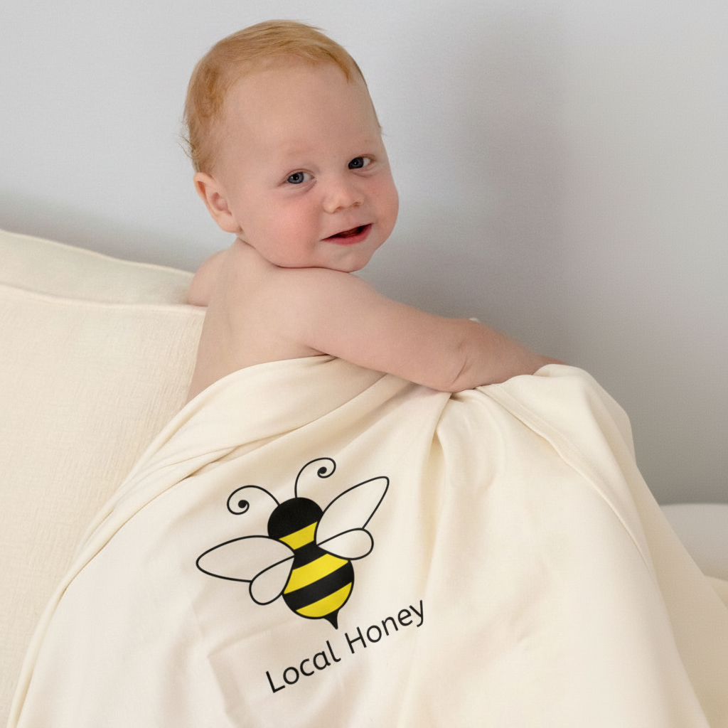 Local Honey Bumble Bee Baby Blanket