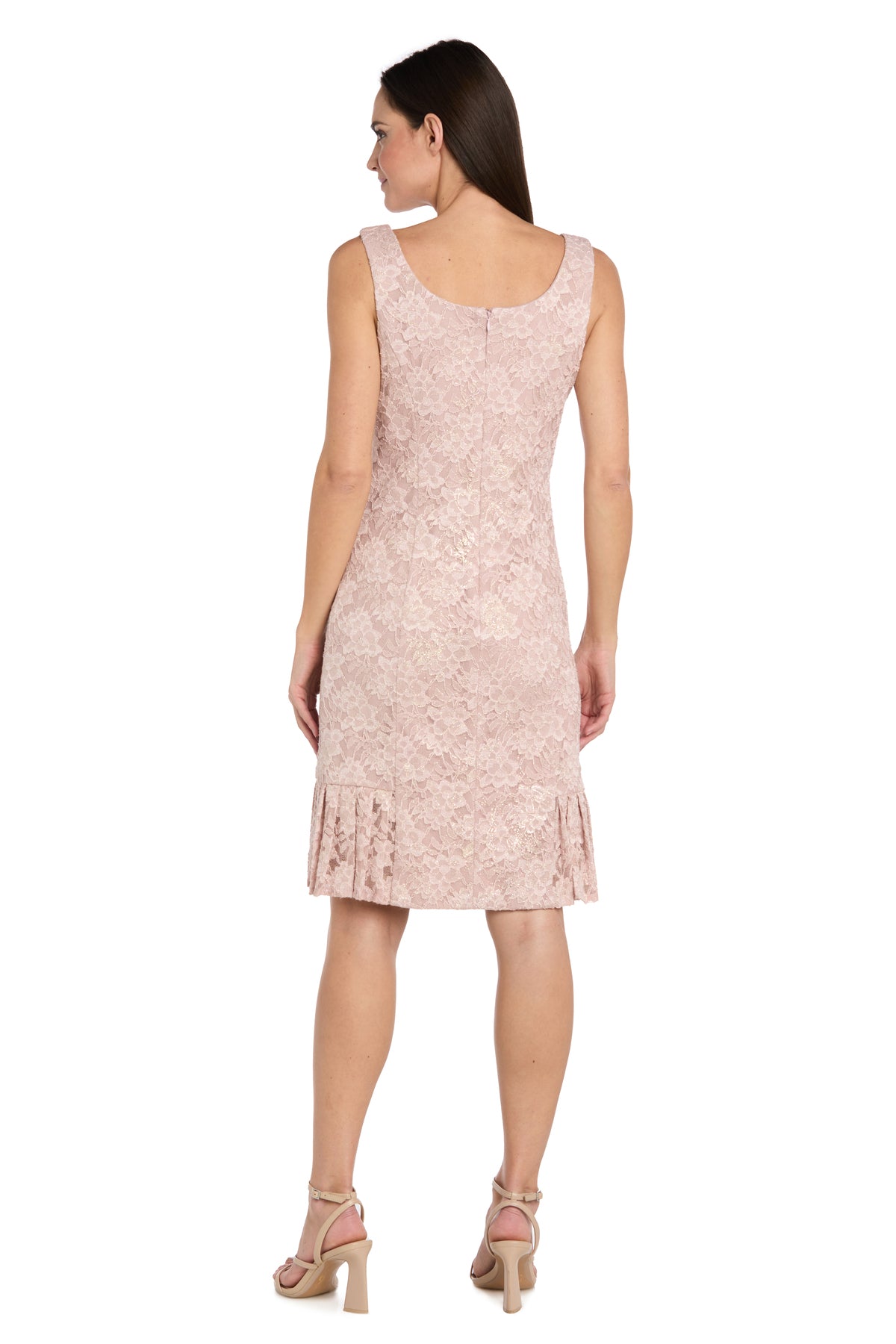 Blush Lace Peplum Jacket Dress - Petite Blush Lace Peplum Jacket Dress - Petite